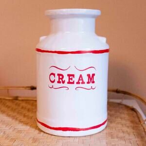 Vintage stoneware cream pitcher
